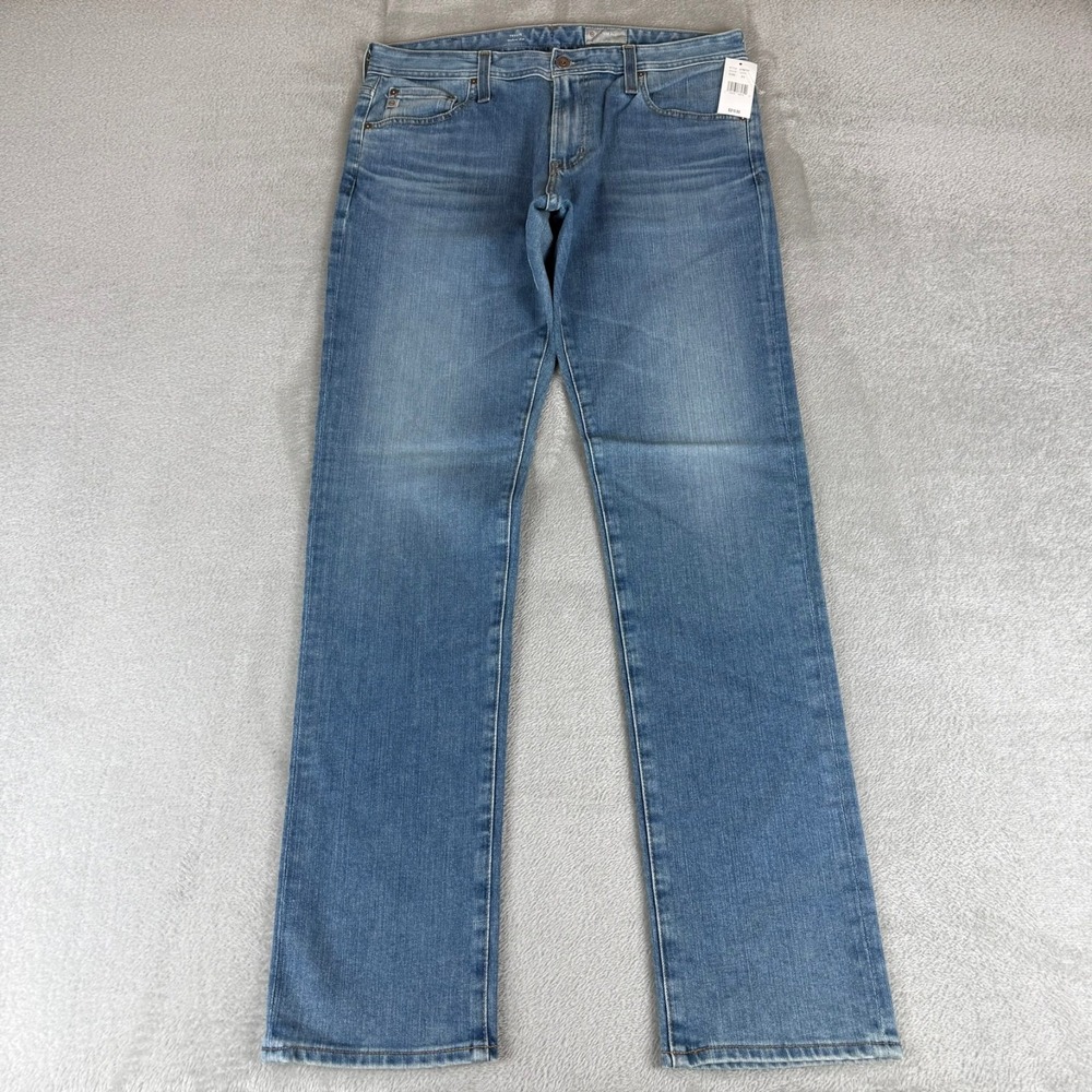 Adriano Goldschmied Tellis Modern Slim Jeans Mens 33x34 Bandolier Blue $215 NWT